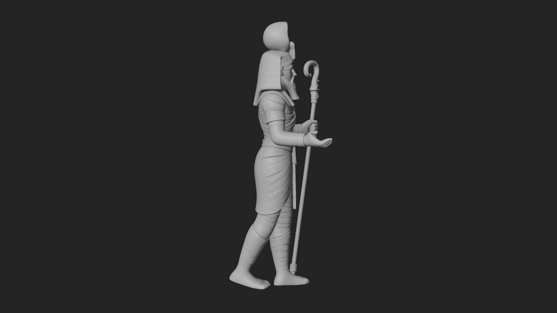 Egyptian Pharaoh Standing Statue Design 9 3D Print Model 3D Model