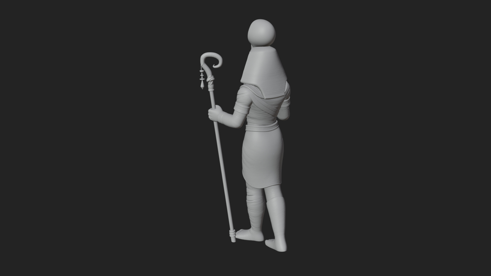 Egyptian Pharaoh Standing Statue Design 9 3D Print Model 3D Model