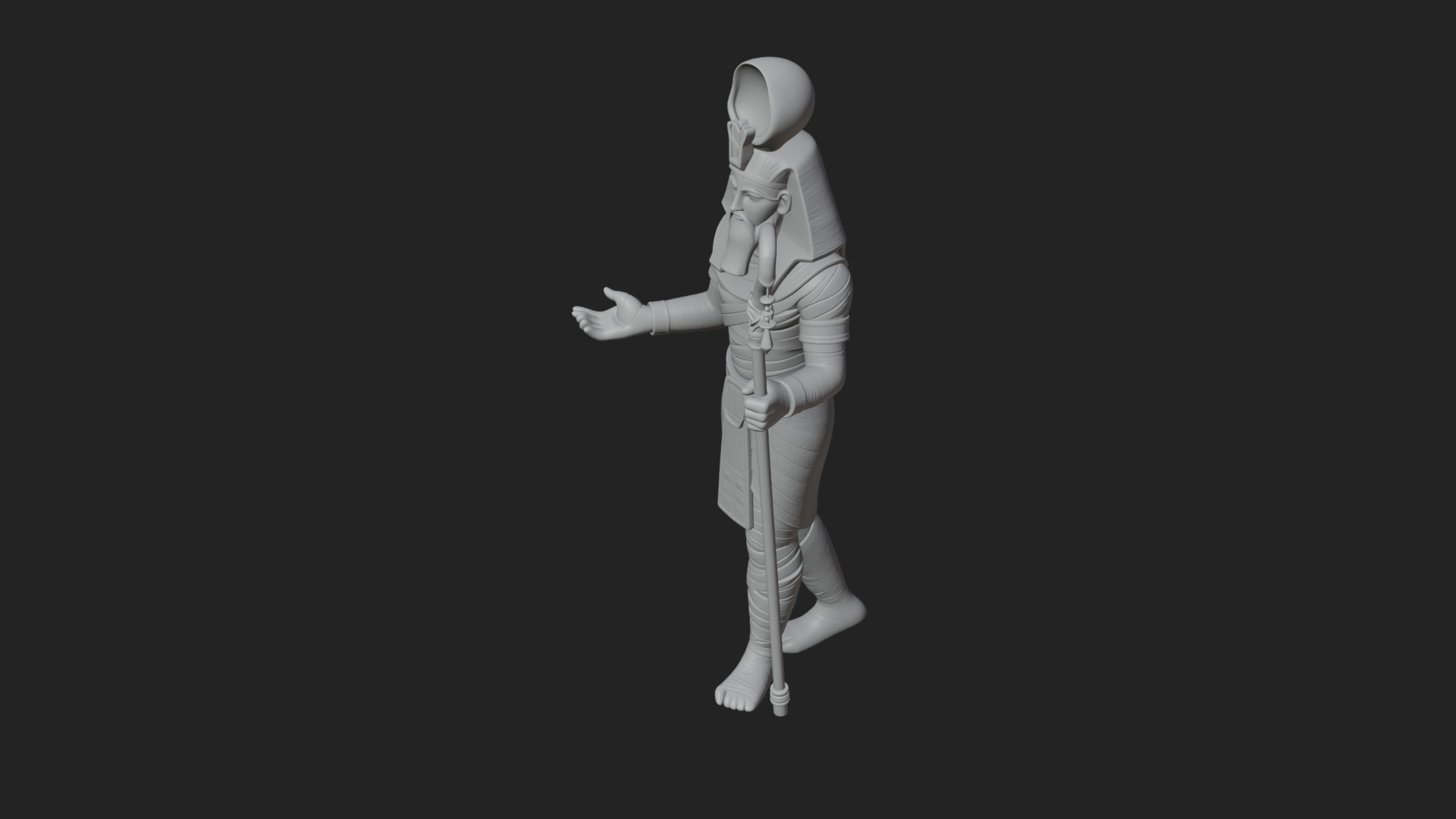 Egyptian Pharaoh Standing Statue Design 9 3D Print Model 3D Model