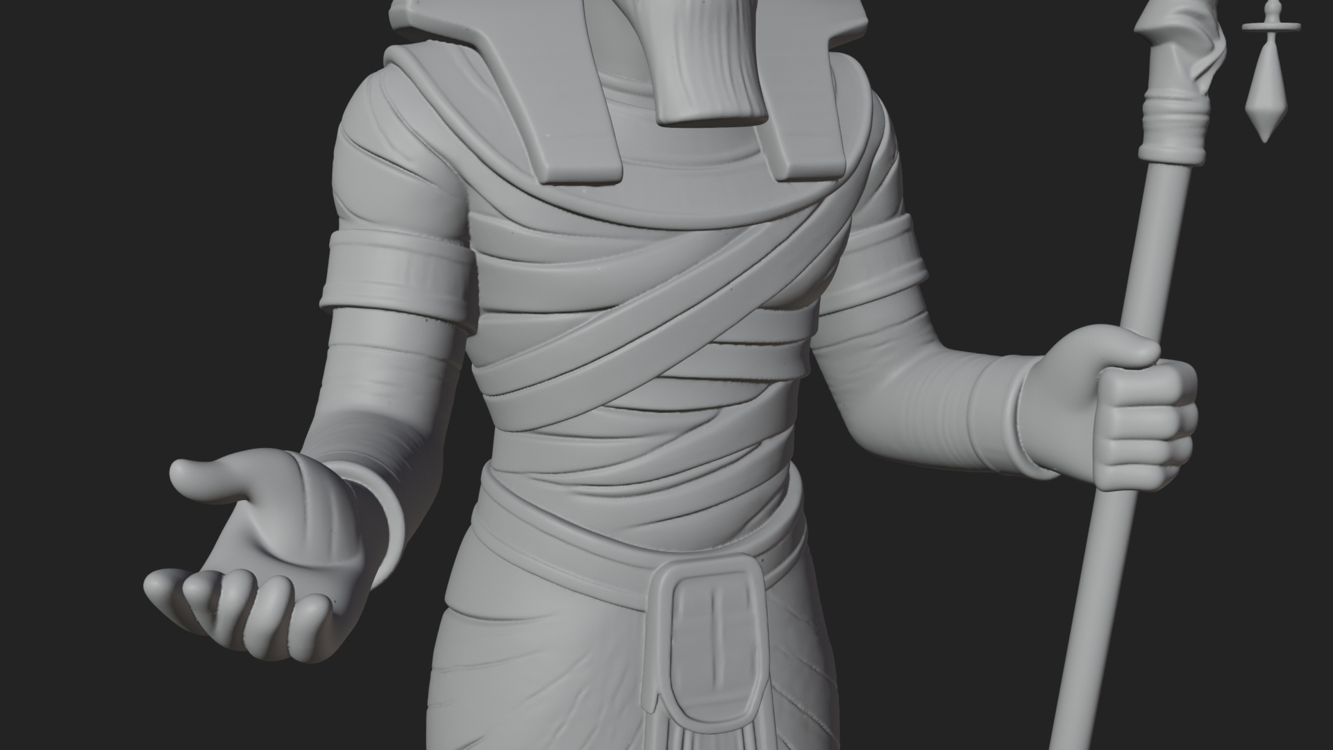 Egyptian Pharaoh Standing Statue Design 9 3D Print Model 3D Model