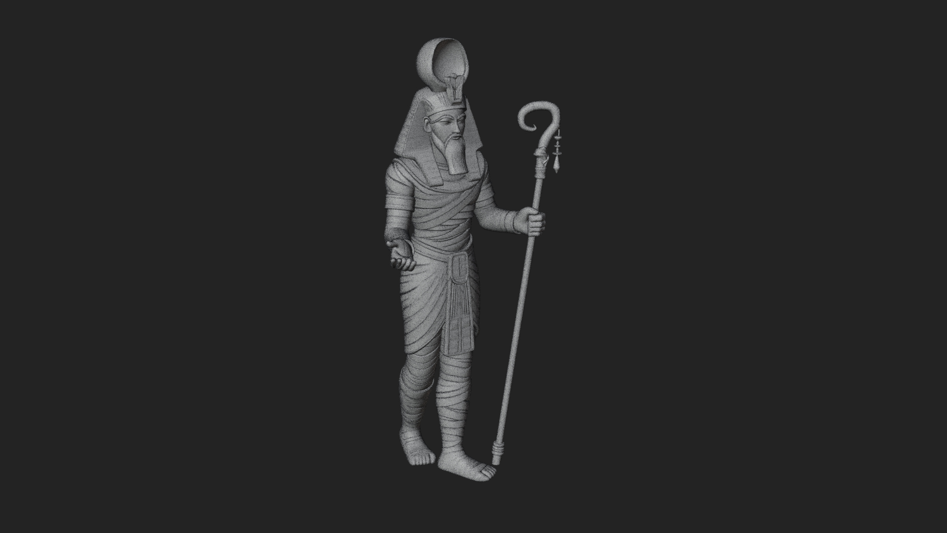 Egyptian Pharaoh Standing Statue Design 9 3D Print Model 3D Model
