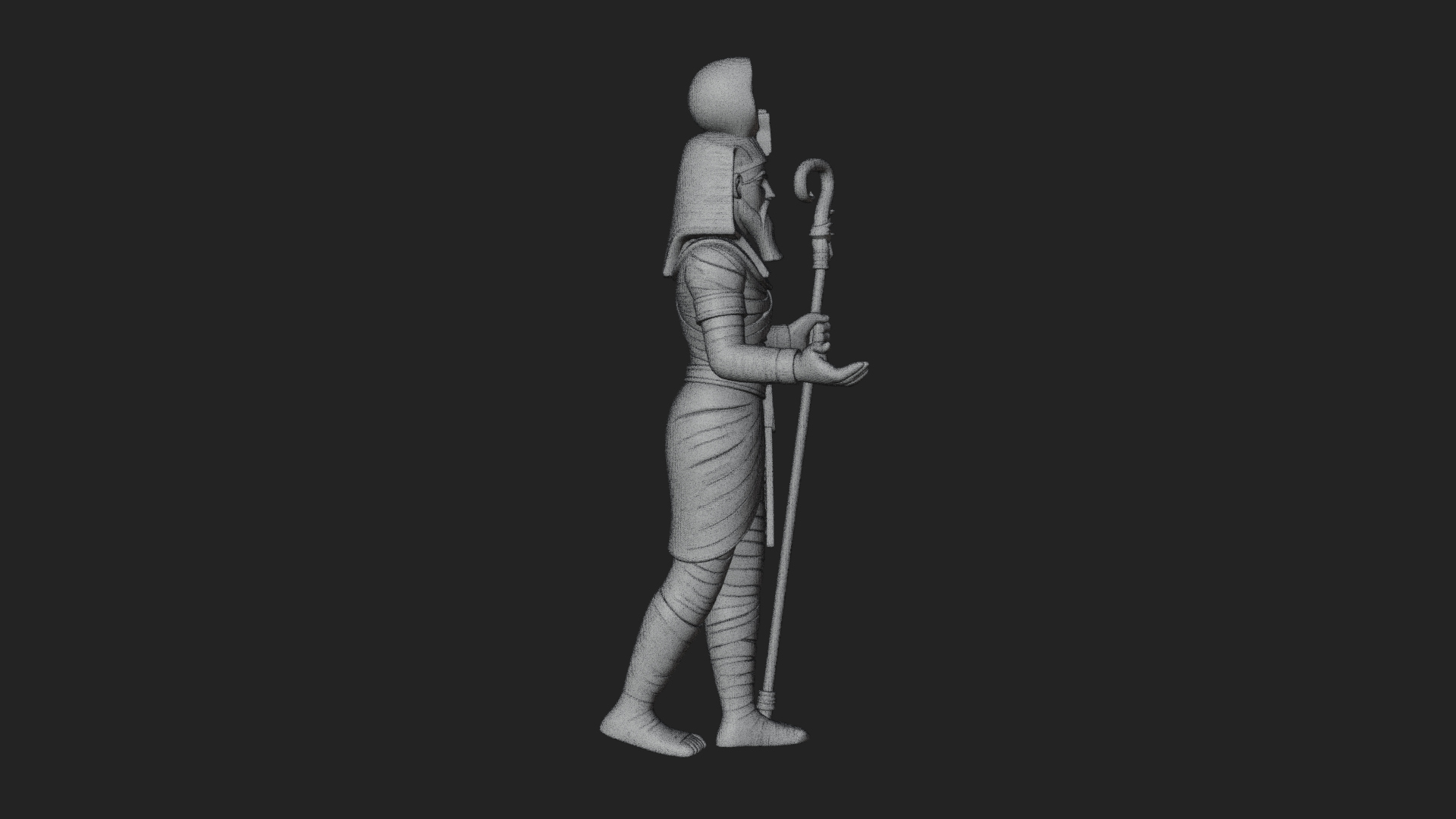 Egyptian Pharaoh Standing Statue Design 9 3D Print Model 3D Model