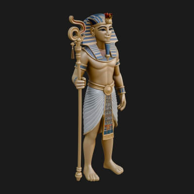 Egyptian Pharaoh Statue Design 1 3D Print Model