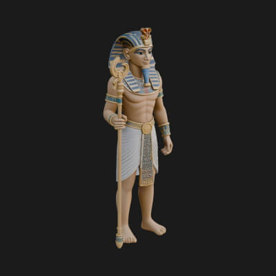 Egyptian Pharaoh Statue Design 2 3D Print Model