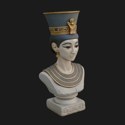 Egyptian Queen Bust Statue Design 3 3D Print Model