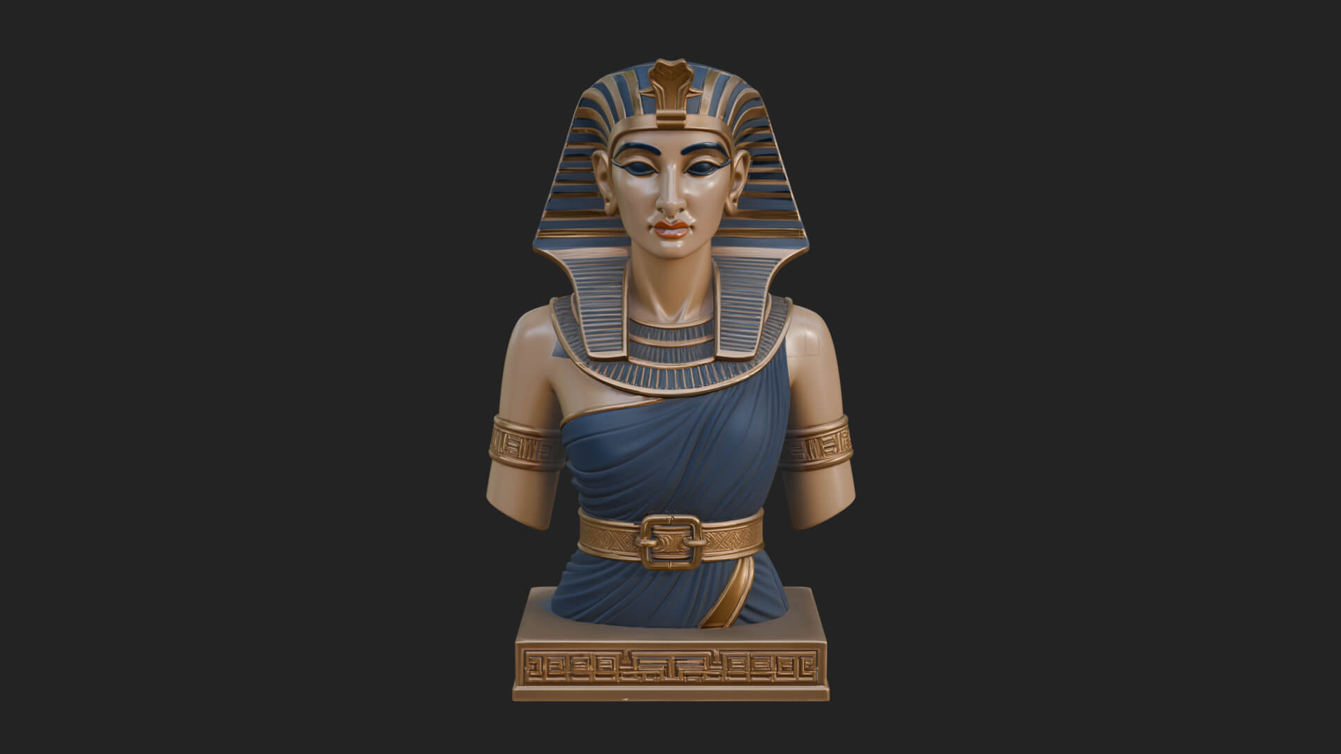 Egyptian Queen Bust Statue Design 5 3D Print Model 3D Model