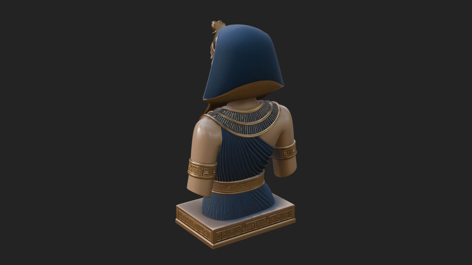 Egyptian Queen Bust Statue Design 5 3D Print Model 3D Model