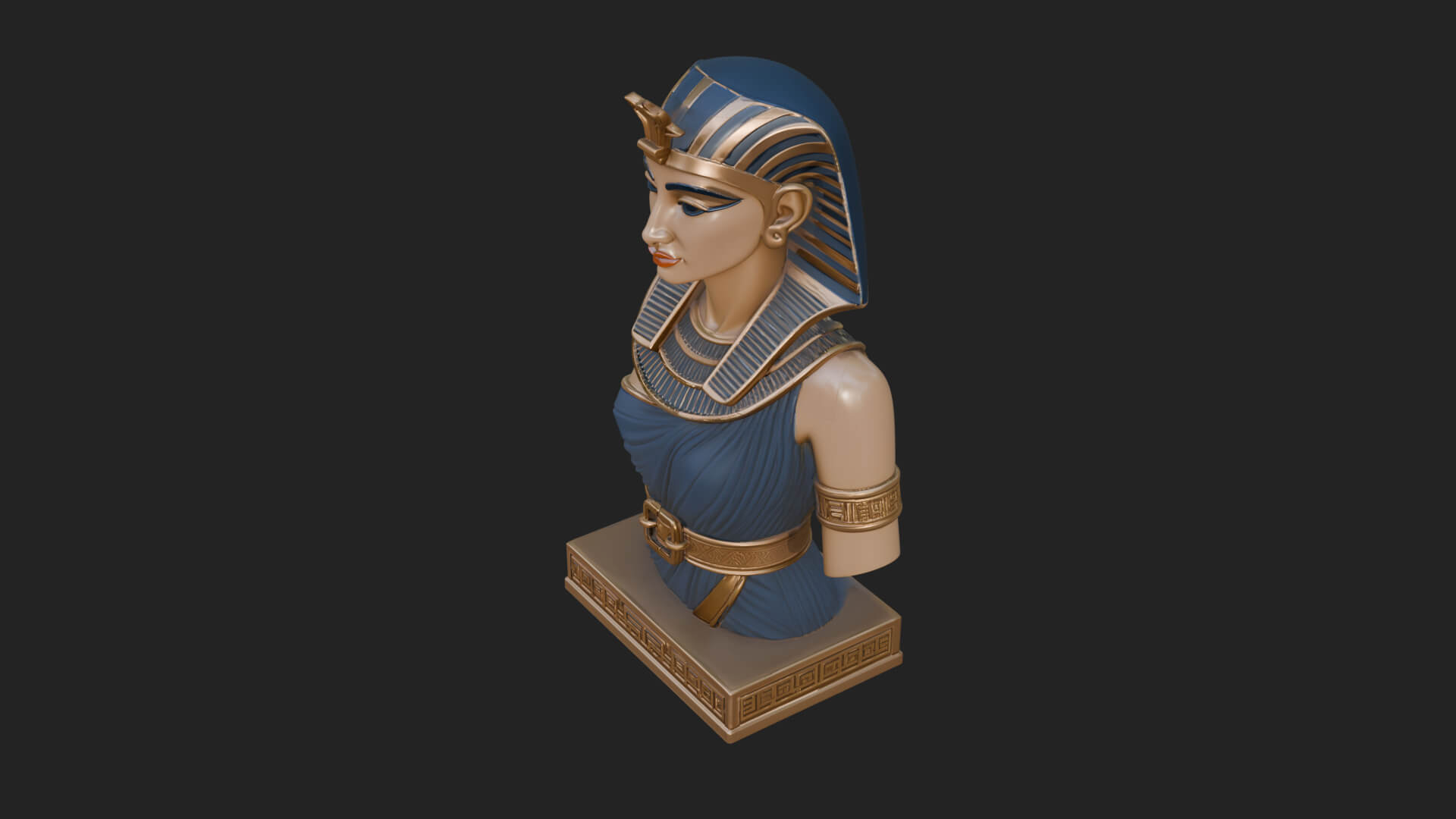 Egyptian Queen Bust Statue Design 5 3D Print Model 3D Model
