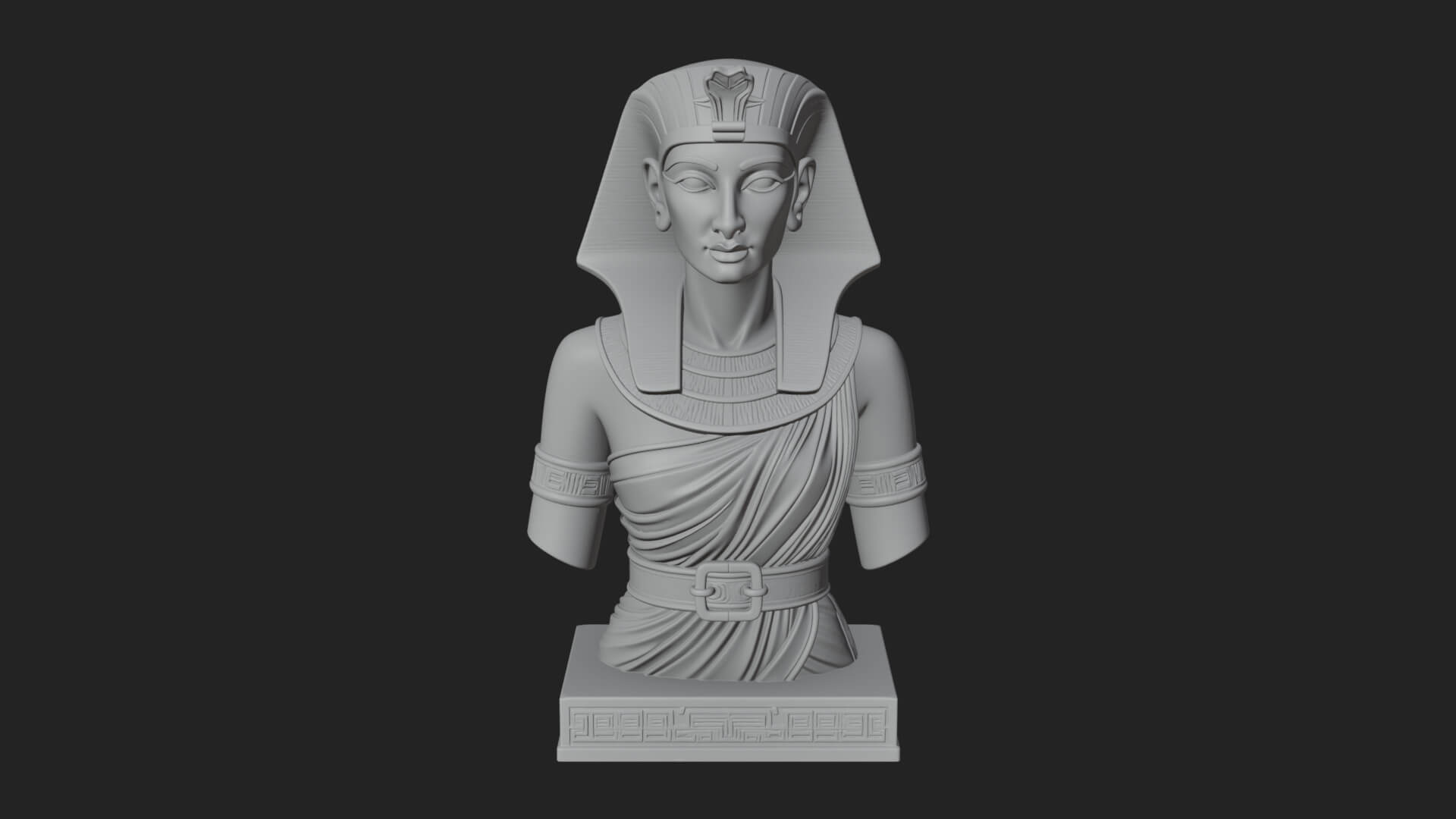 Egyptian Queen Bust Statue Design 5 3D Print Model 3D Model