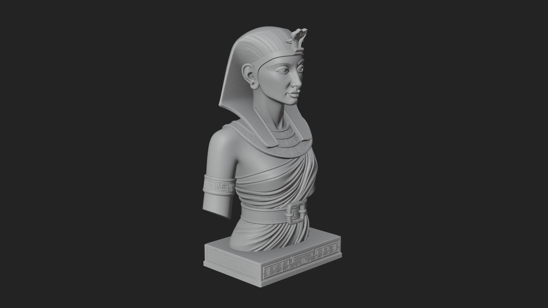 Egyptian Queen Bust Statue Design 5 3D Print Model 3D Model