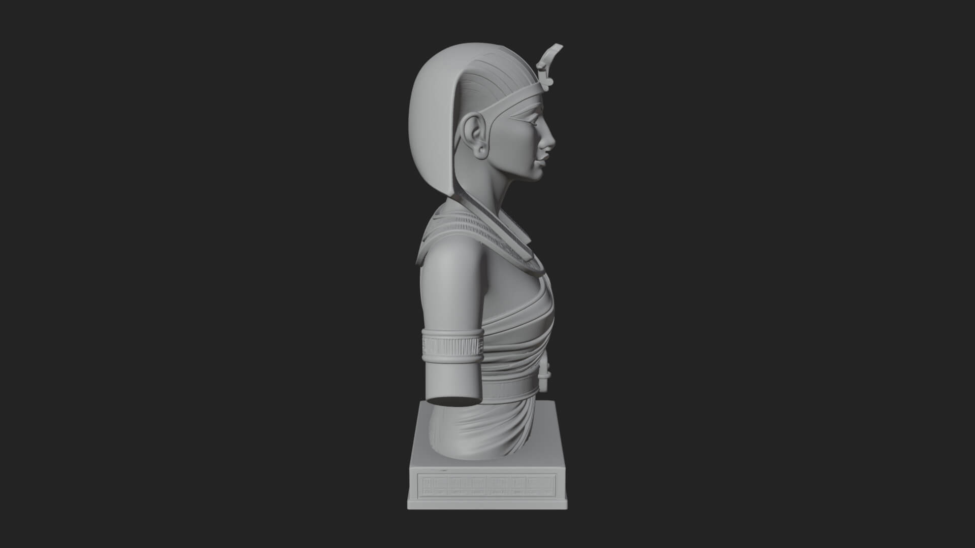 Egyptian Queen Bust Statue Design 5 3D Print Model 3D Model