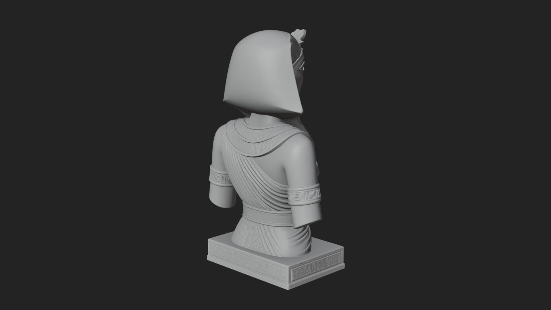 Egyptian Queen Bust Statue Design 5 3D Print Model 3D Model