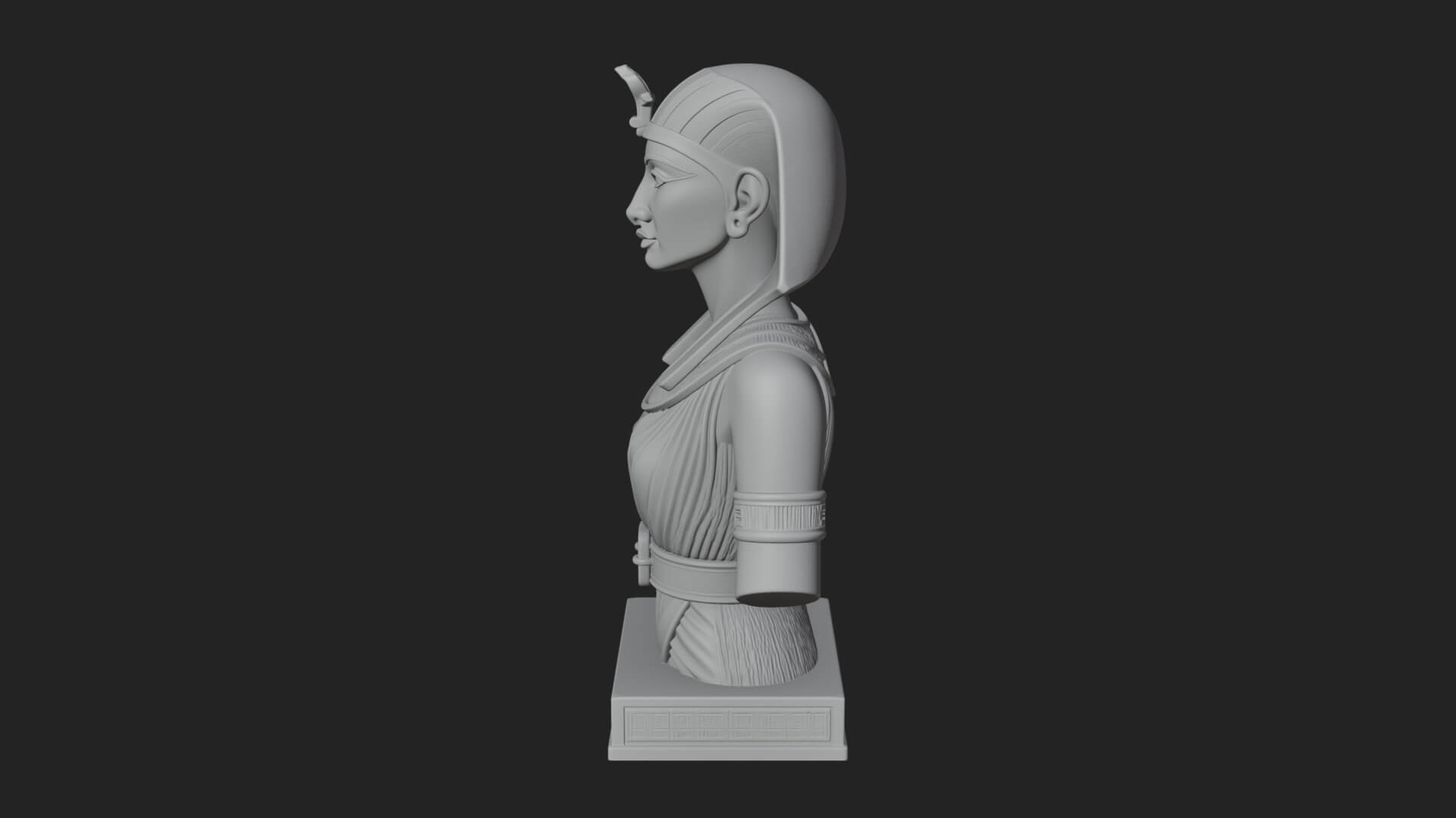 Egyptian Queen Bust Statue Design 5 3D Print Model 3D Model
