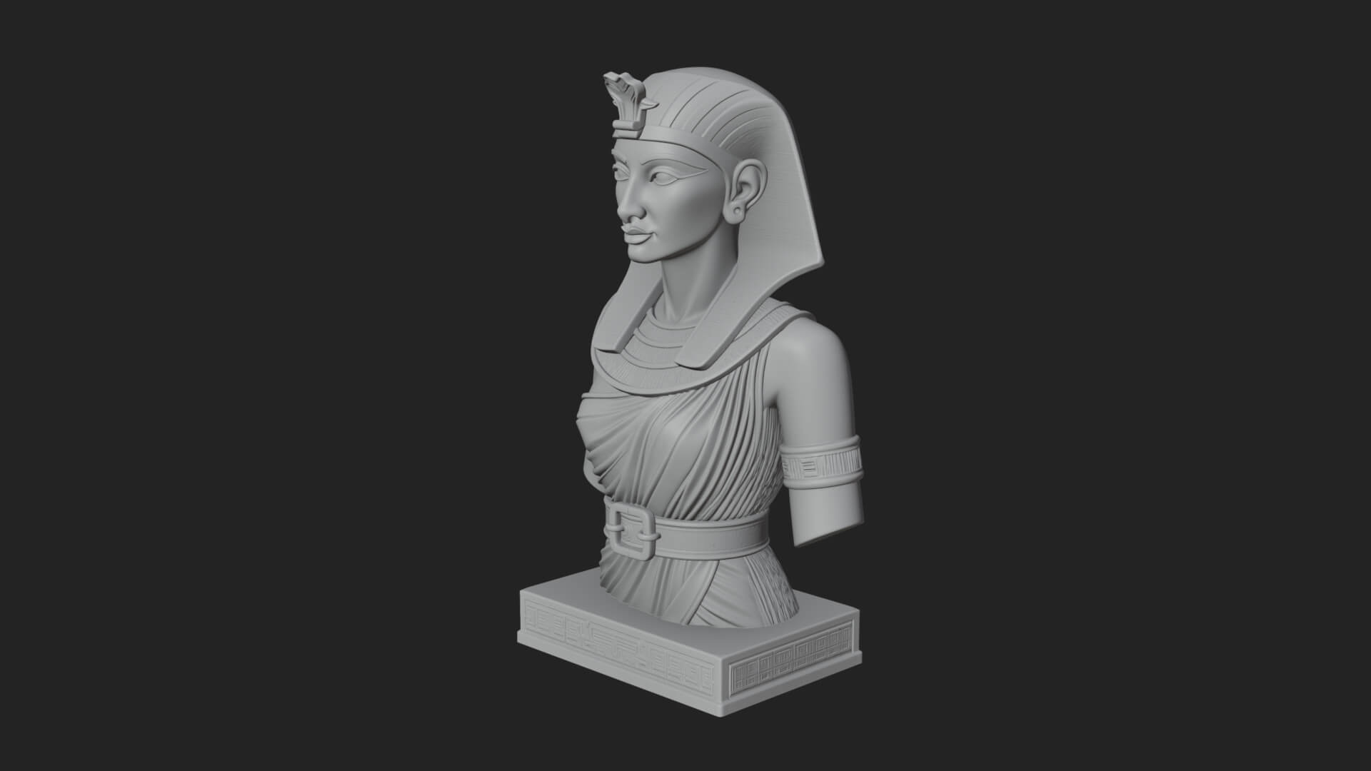 Egyptian Queen Bust Statue Design 5 3D Print Model 3D Model