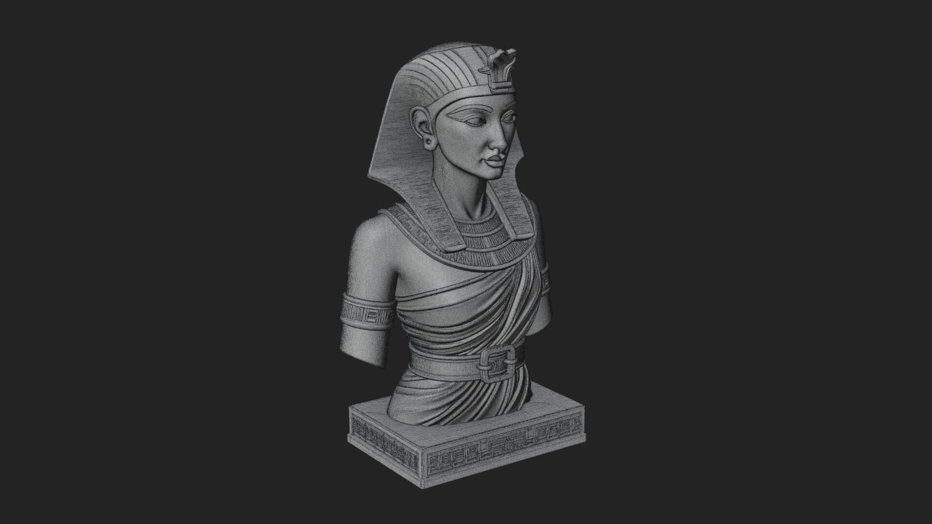 Egyptian Queen Bust Statue Design 5 3D Print Model 3D Model
