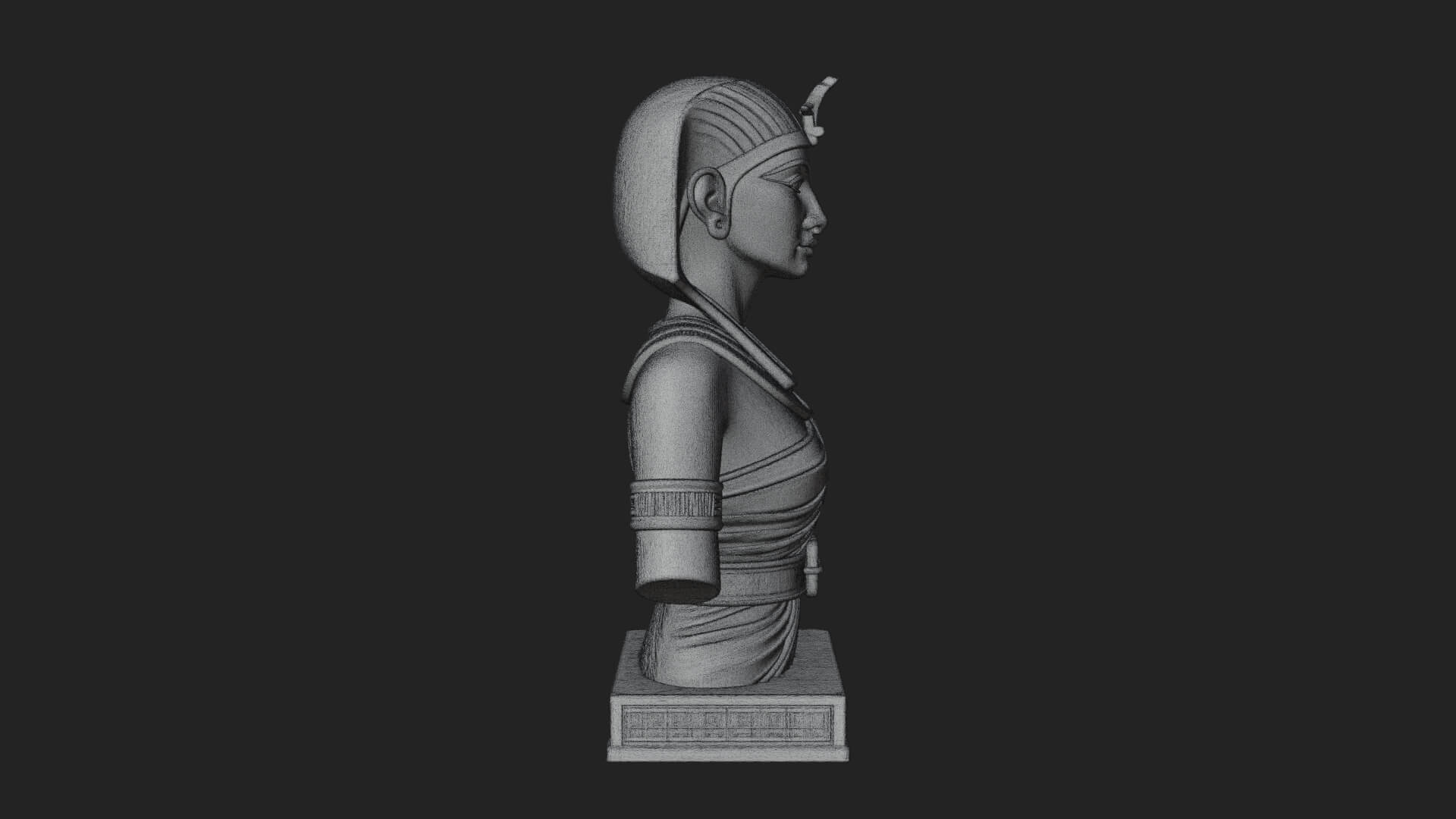 Egyptian Queen Bust Statue Design 5 3D Print Model 3D Model