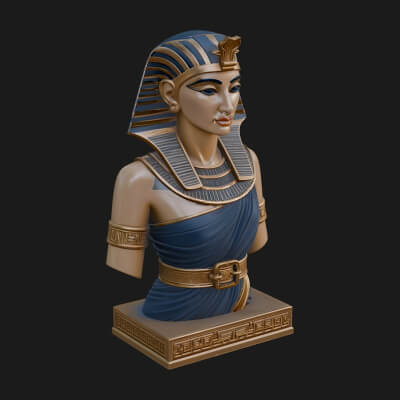 Egyptian Queen Bust Statue Design 5 3D Print Model