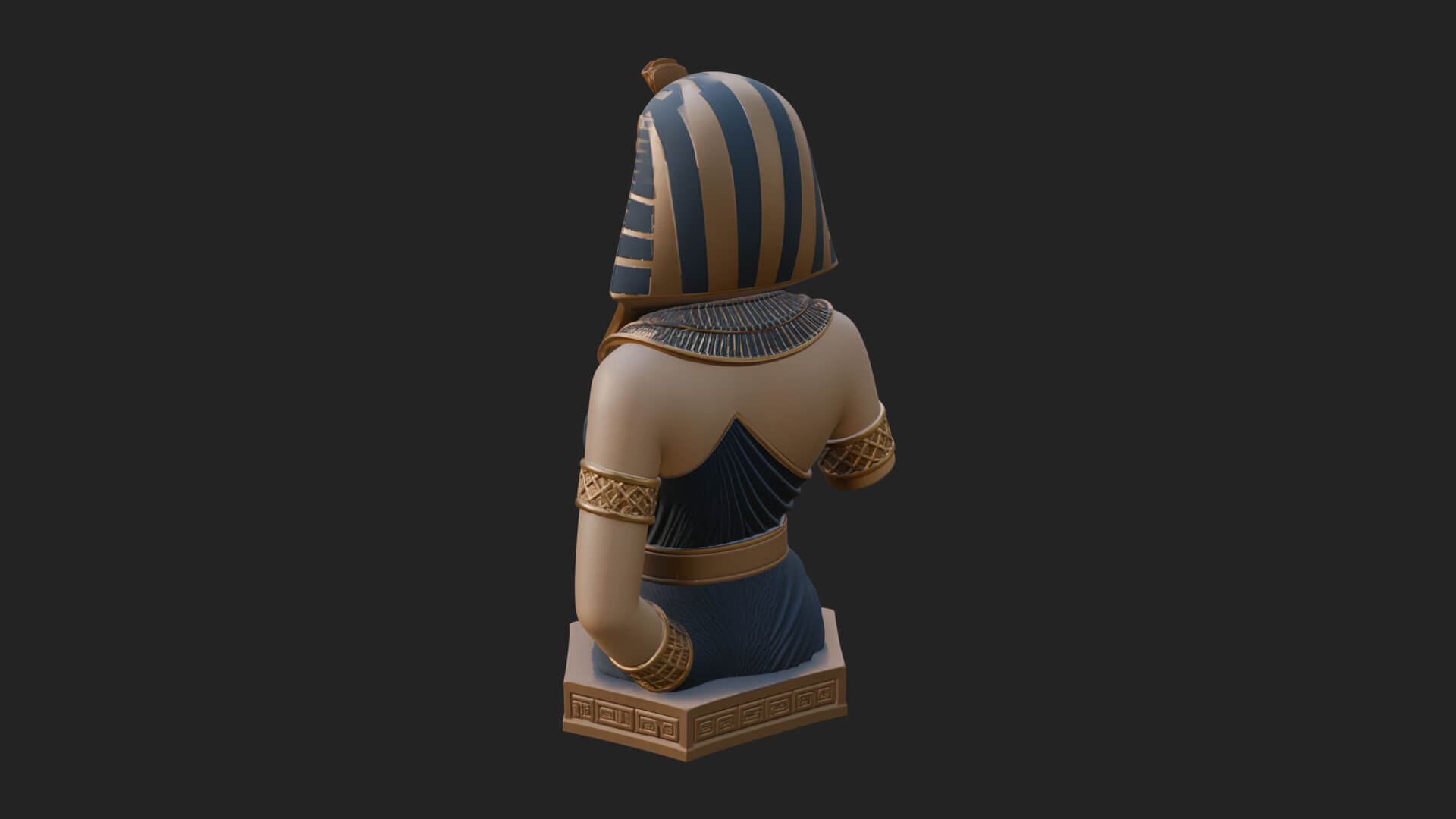 Egyptian Queen Bust Statue Design 6 3D Print Model 3D Model
