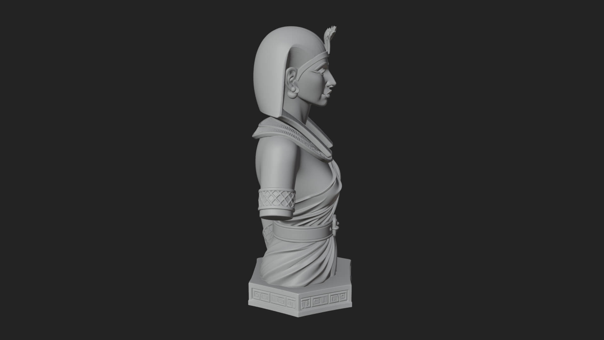 Egyptian Queen Bust Statue Design 6 3D Print Model 3D Model