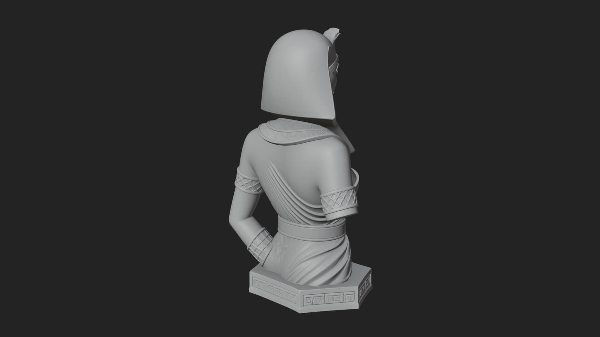 Egyptian Queen Bust Statue Design 6 3D Print Model 3D Model