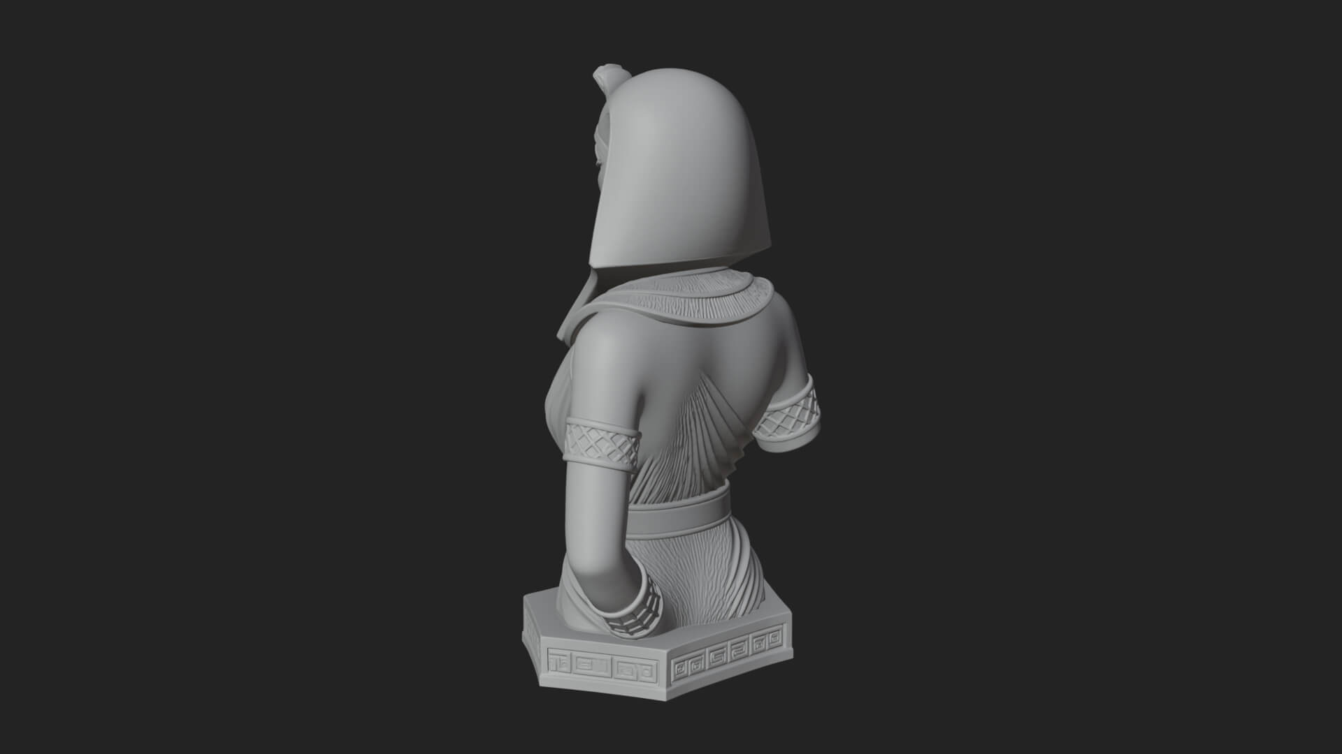 Egyptian Queen Bust Statue Design 6 3D Print Model 3D Model