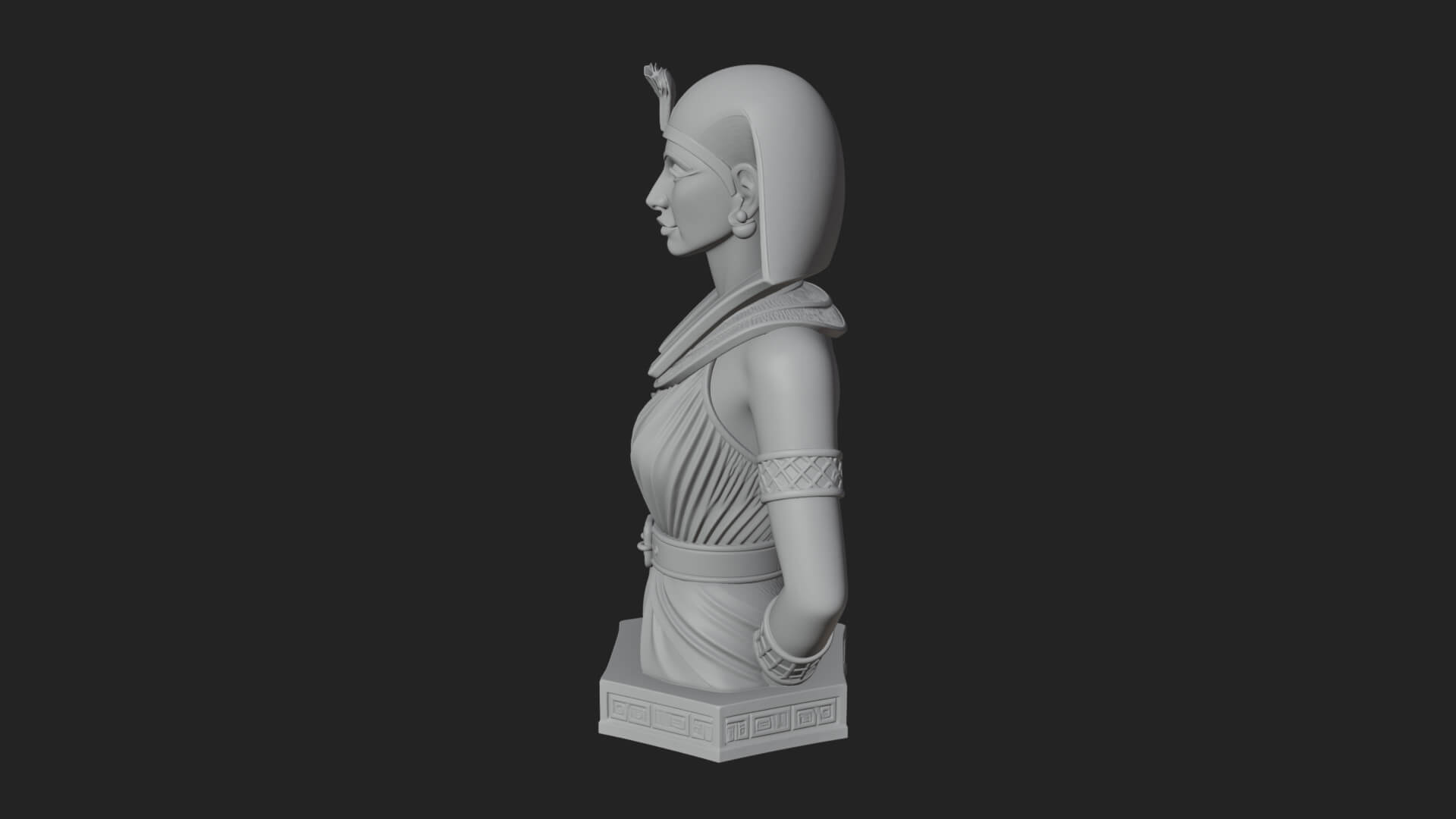 Egyptian Queen Bust Statue Design 6 3D Print Model 3D Model
