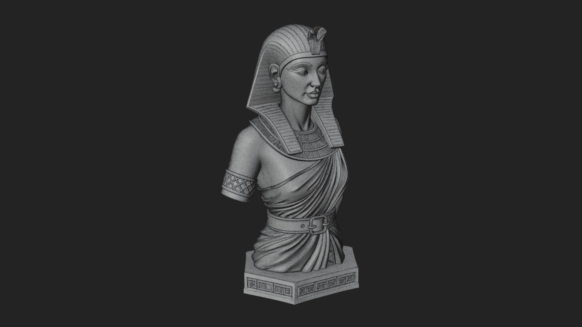 Egyptian Queen Bust Statue Design 6 3D Print Model 3D Model