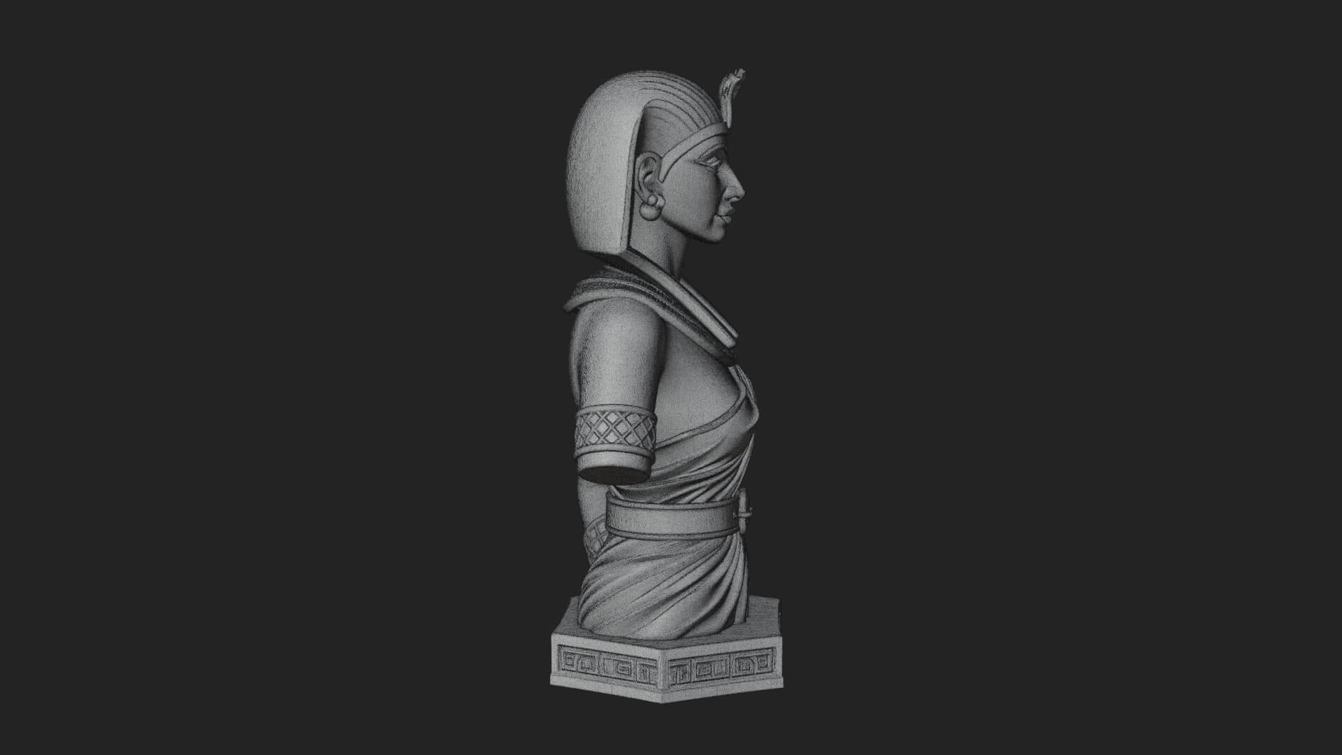 Egyptian Queen Bust Statue Design 6 3D Print Model 3D Model