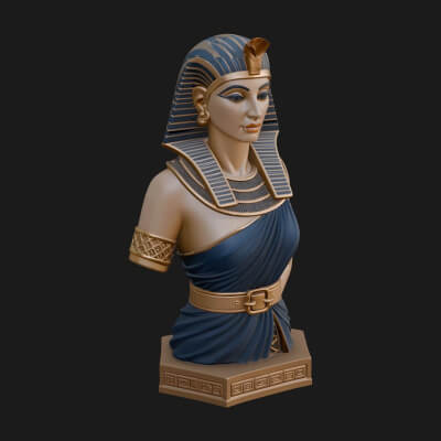 Egyptian Queen Bust Statue Design 6 3D Print Model