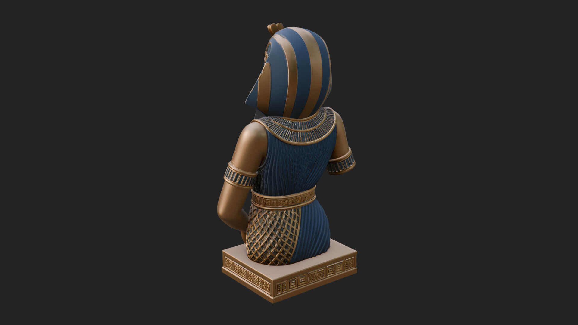 Egyptian Queen Bust Statue Design 7 3D Print Model 3D Model