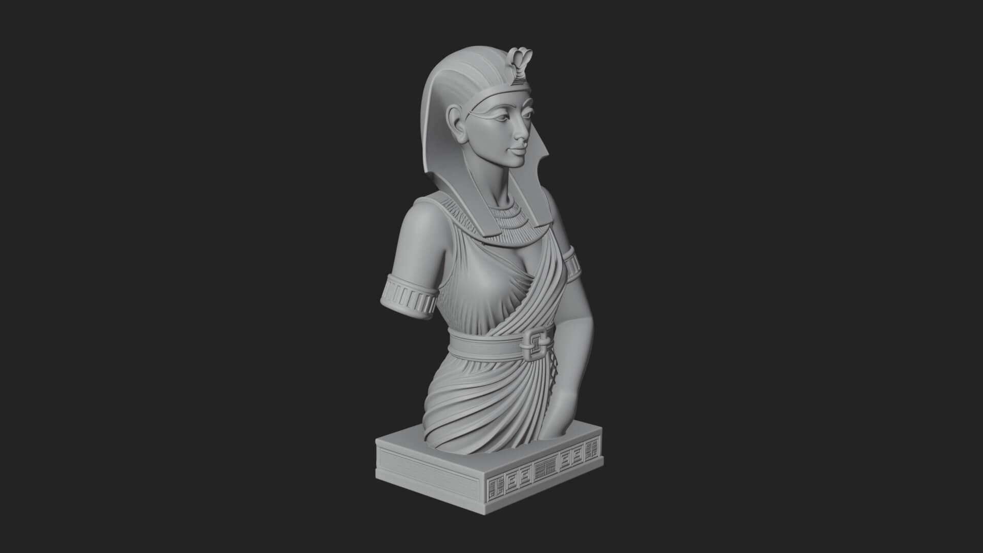 Egyptian Queen Bust Statue Design 7 3D Print Model 3D Model