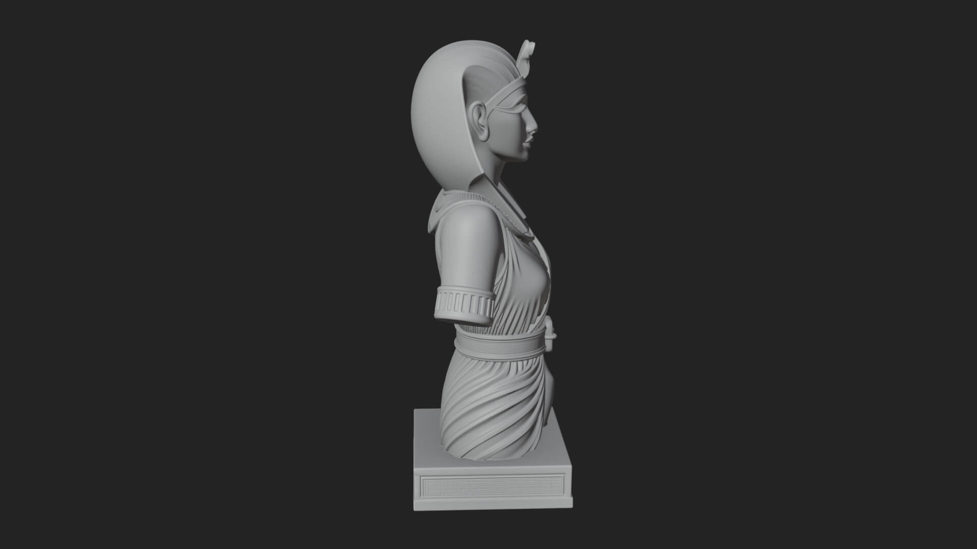 Egyptian Queen Bust Statue Design 7 3D Print Model 3D Model
