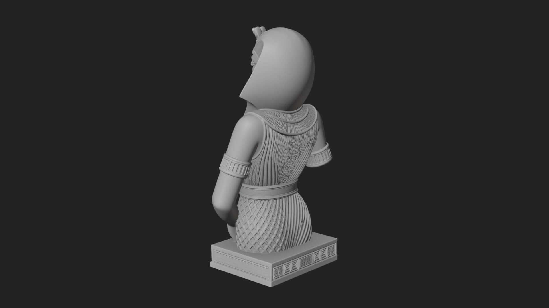 Egyptian Queen Bust Statue Design 7 3D Print Model 3D Model