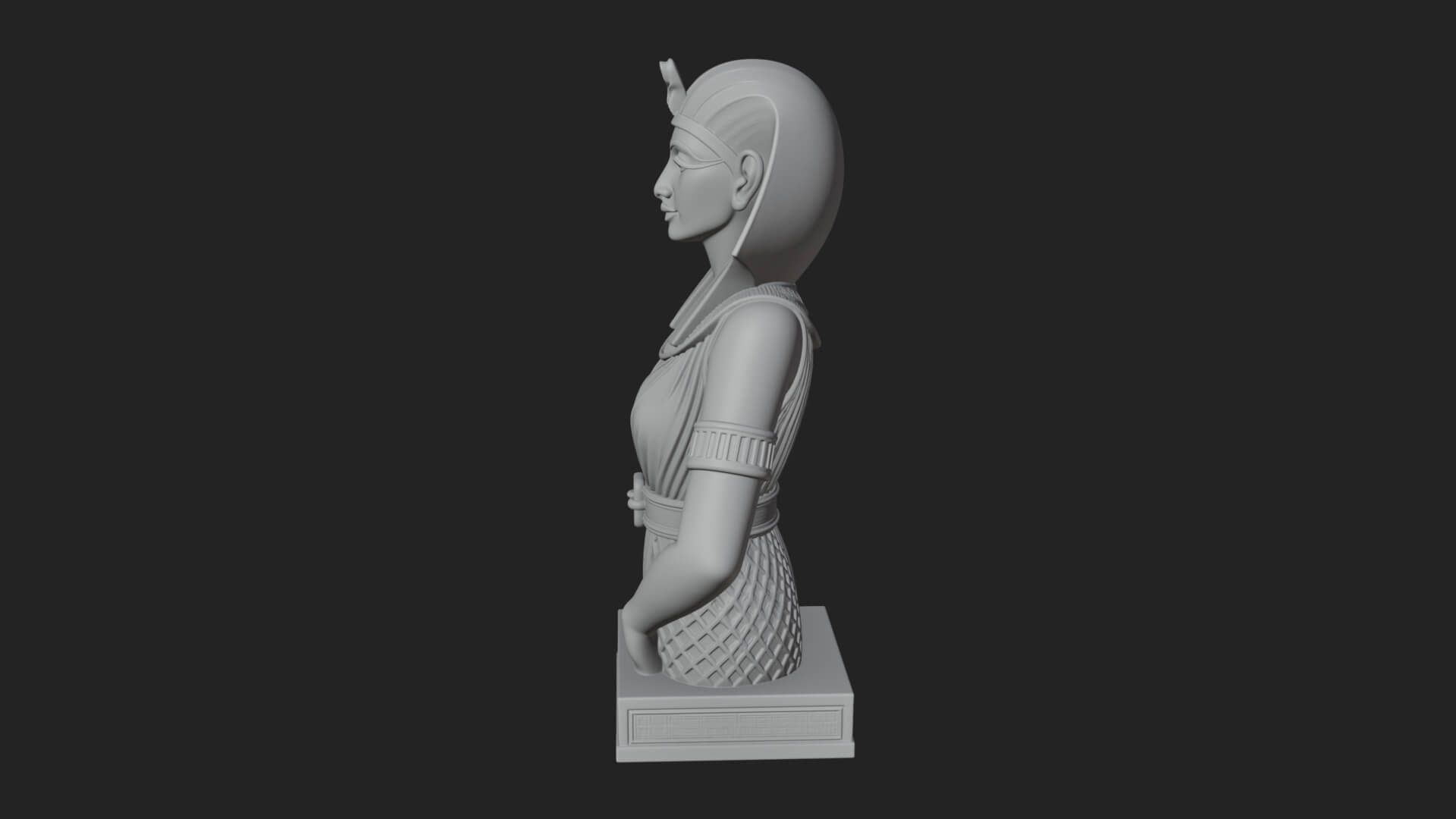 Egyptian Queen Bust Statue Design 7 3D Print Model 3D Model