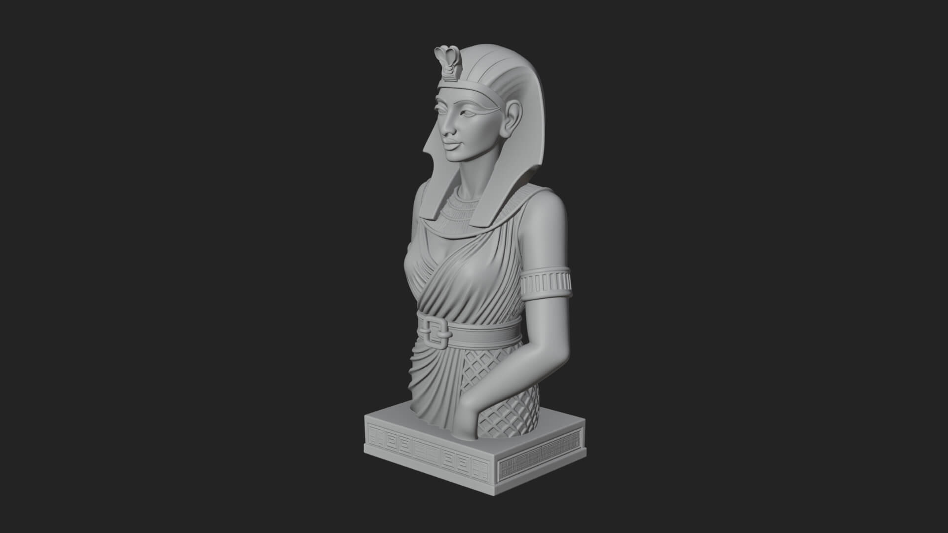 Egyptian Queen Bust Statue Design 7 3D Print Model 3D Model
