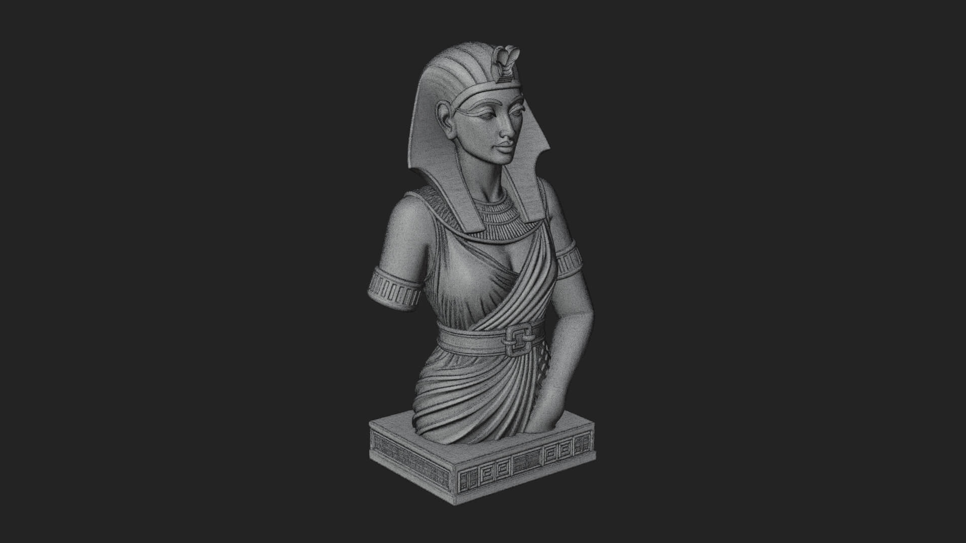 Egyptian Queen Bust Statue Design 7 3D Print Model 3D Model