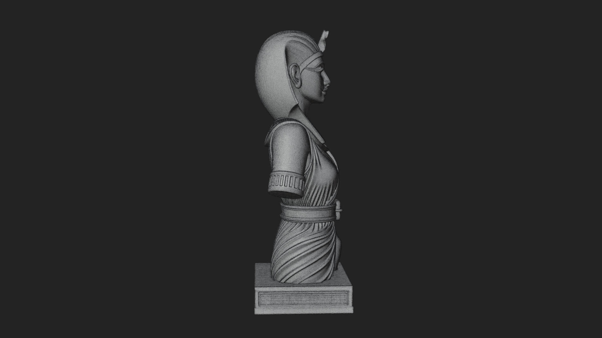 Egyptian Queen Bust Statue Design 7 3D Print Model 3D Model