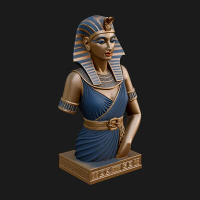 Egyptian Queen Bust Statue Design 7 3D Print Model