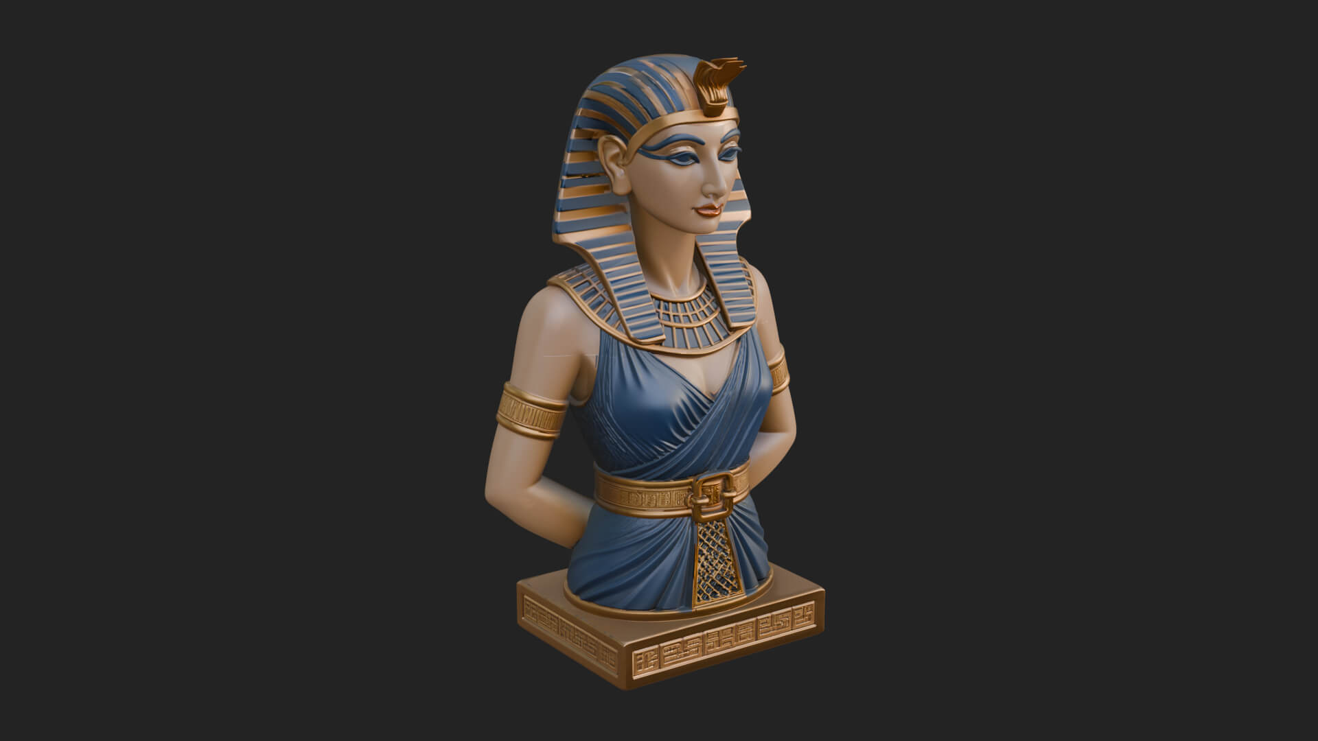 Egyptian Queen Bust Statue Design 8 3D Print Model 3D Model