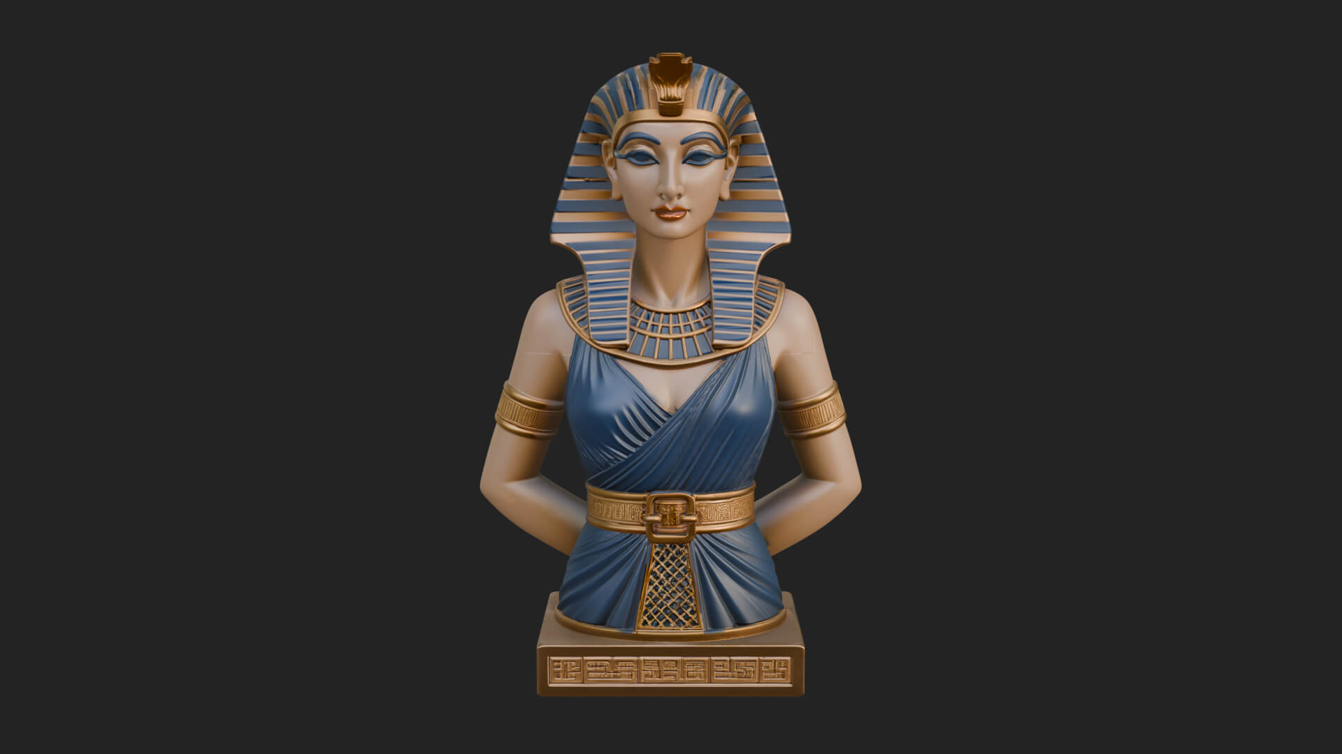 Egyptian Queen Bust Statue Design 8 3D Print Model 3D Model