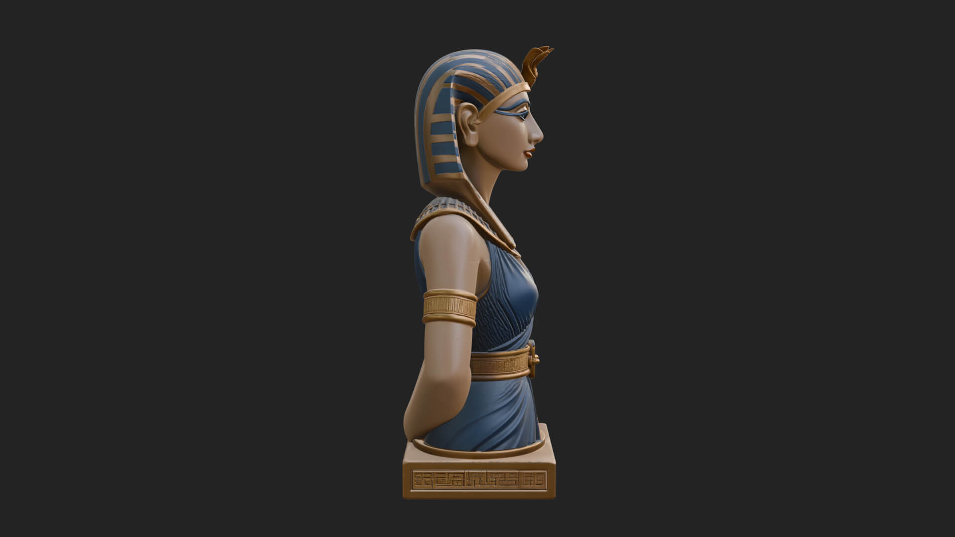 Egyptian Queen Bust Statue Design 8 3D Print Model 3D Model