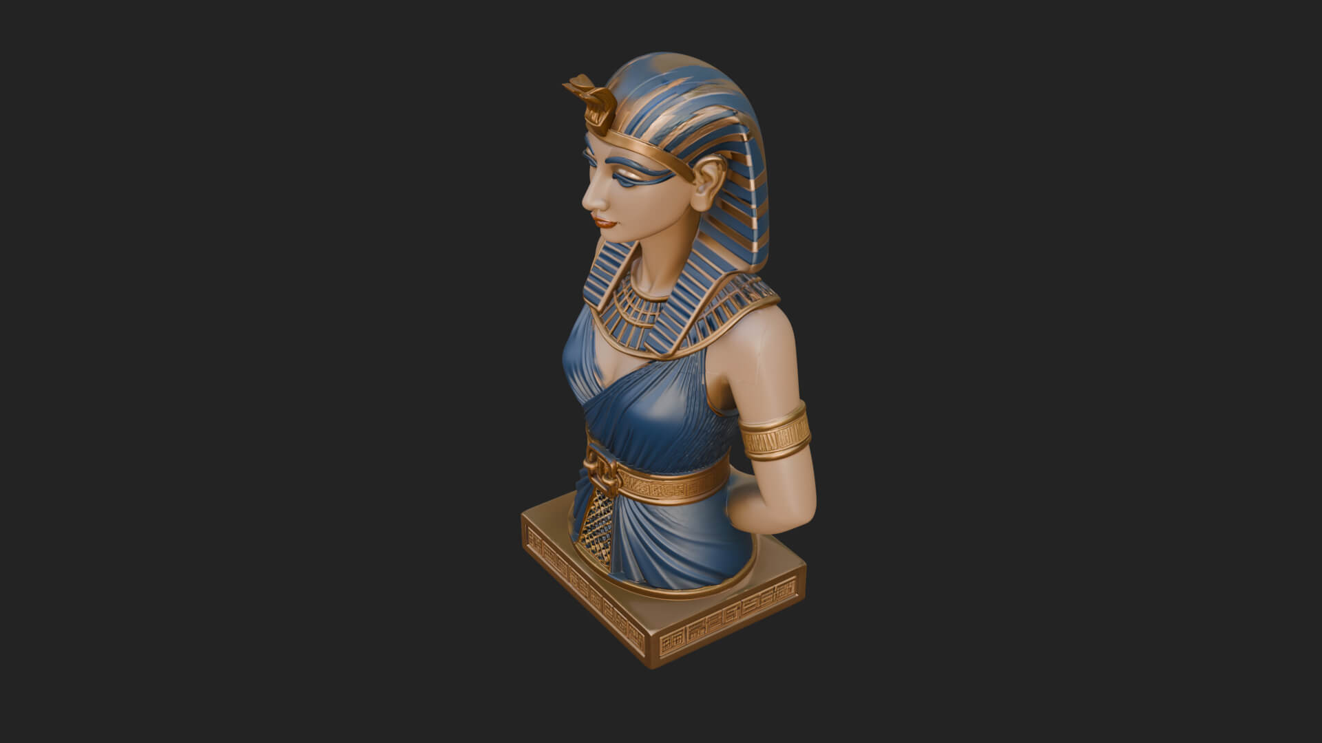 Egyptian Queen Bust Statue Design 8 3D Print Model 3D Model