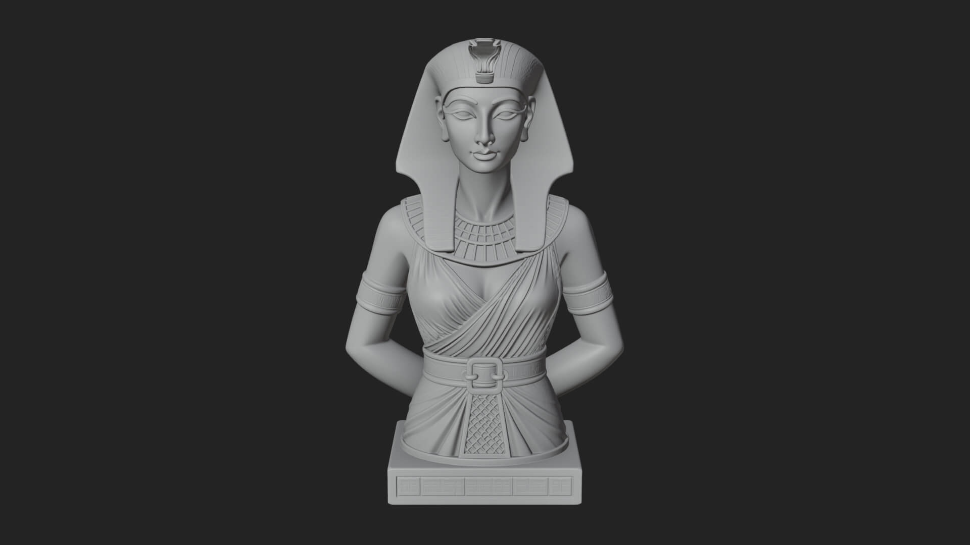 Egyptian Queen Bust Statue Design 8 3D Print Model 3D Model