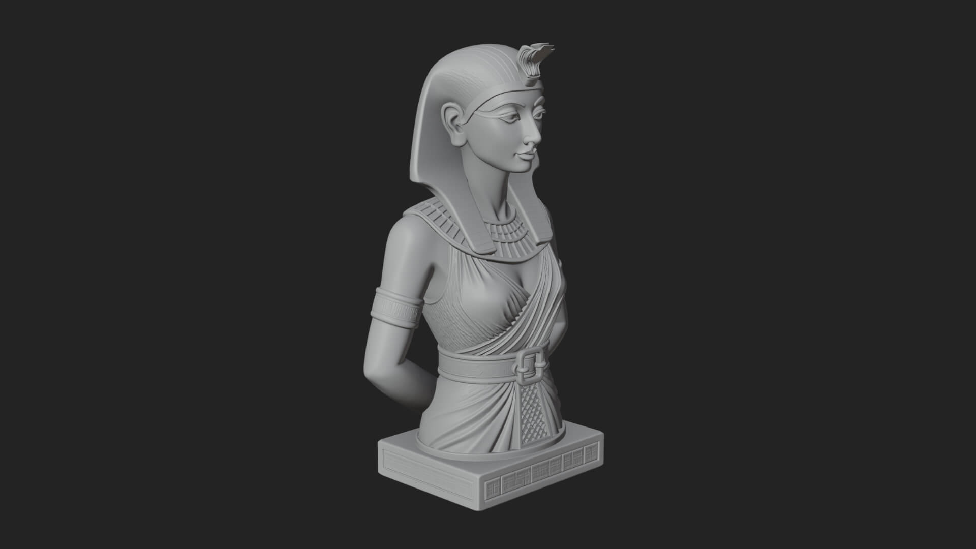 Egyptian Queen Bust Statue Design 8 3D Print Model 3D Model