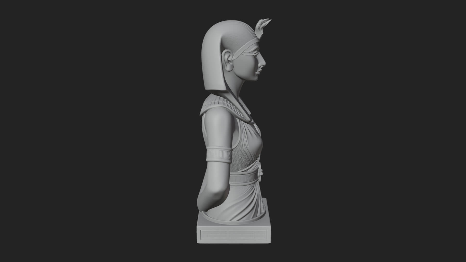 Egyptian Queen Bust Statue Design 8 3D Print Model 3D Model