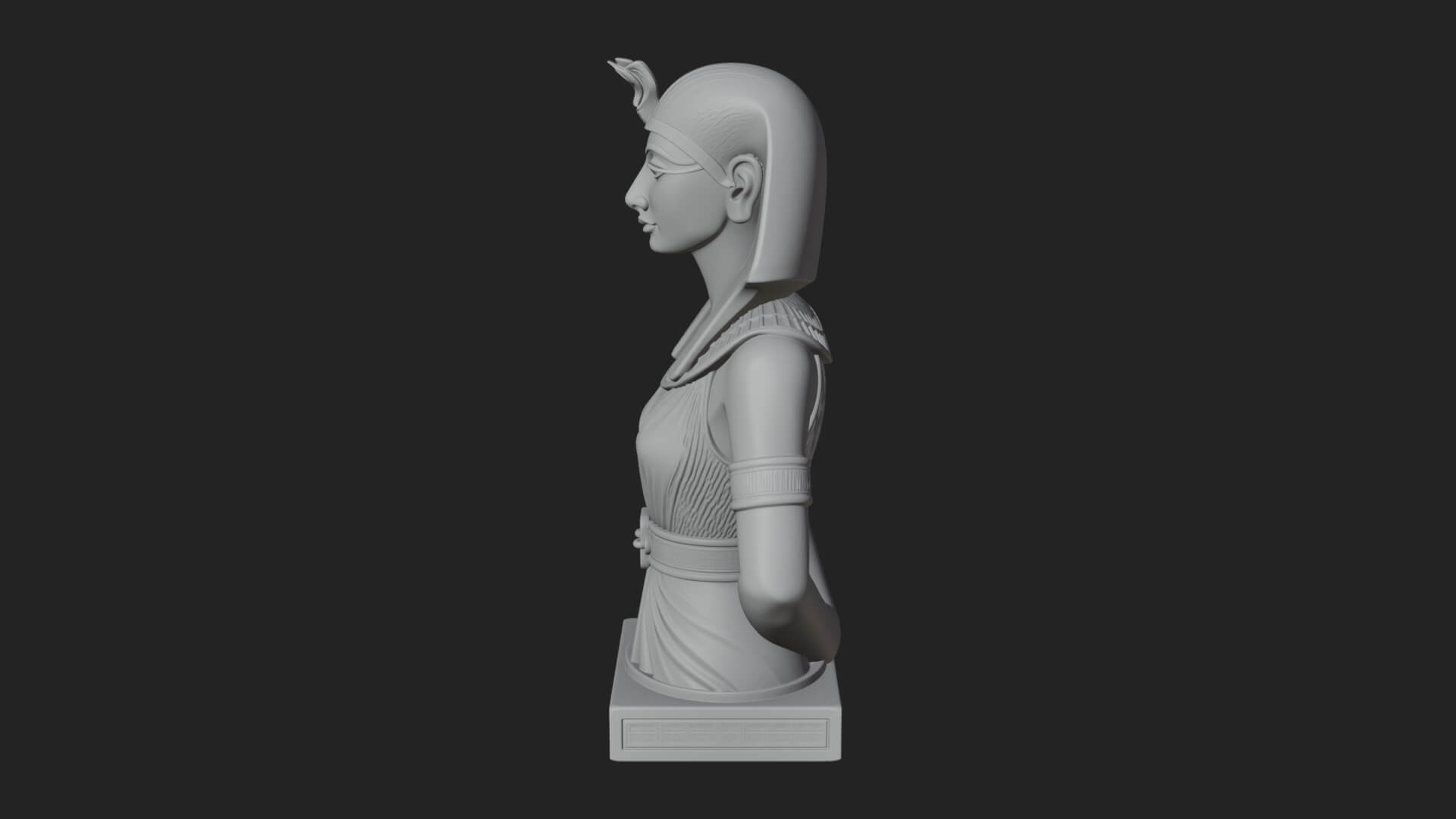 Egyptian Queen Bust Statue Design 8 3D Print Model 3D Model