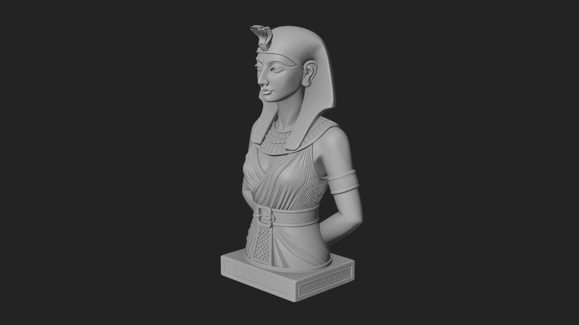 Egyptian Queen Bust Statue Design 8 3D Print Model 3D Model