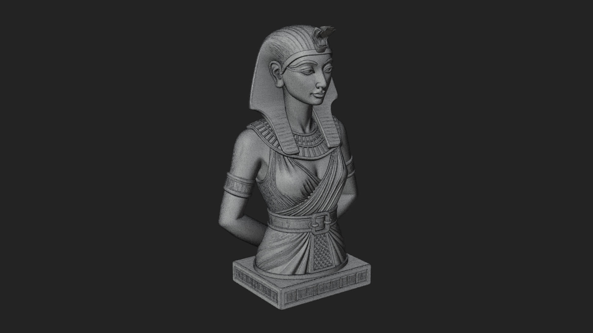 Egyptian Queen Bust Statue Design 8 3D Print Model 3D Model