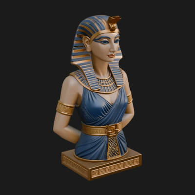 Egyptian Queen Bust Statue Design 8 3D Print Model
