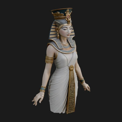 Egyptian Queen Statue Design 1 3D Print Model